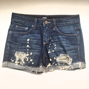 BDG BOYFRIEND Cut off Mid Rise Distressed Dark wash Denim Short SZ 2